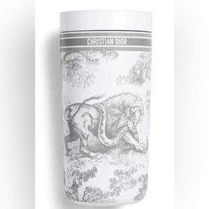 Dior Beauty Platinum Gift Toile De Jouy Grey & White Travel Cup/Mug |New In Box